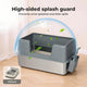 Stainless Steel Cat Litter Box Large Semi-Enclosed Easy Cleaning Pet Toilet