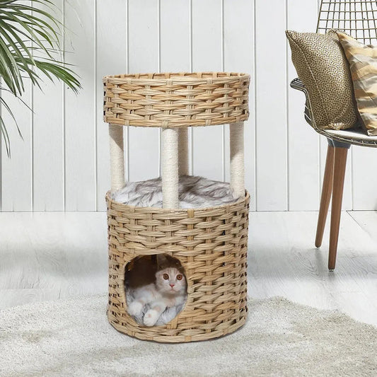 Woven Rattan Pet Bed – Dog & Cat Friendly