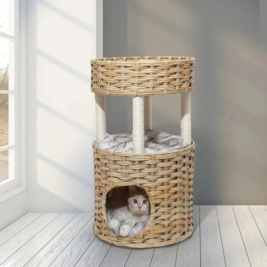Woven Rattan Pet Bed – Dog & Cat Friendly