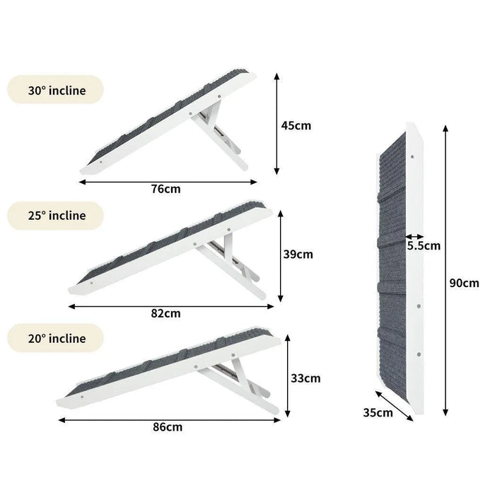 Premium Wooden Dog Ramp - Adjustable Height