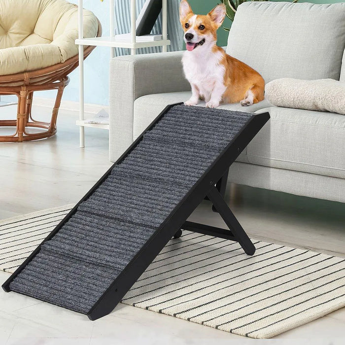 Premium Wooden Dog Ramp - Adjustable Height