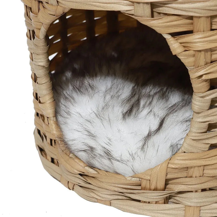 Woven Rattan Pet Bed – Dog & Cat Friendly